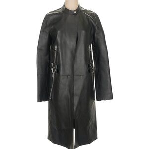 Allsaints Soft Lamb Leather Coat with Biker details